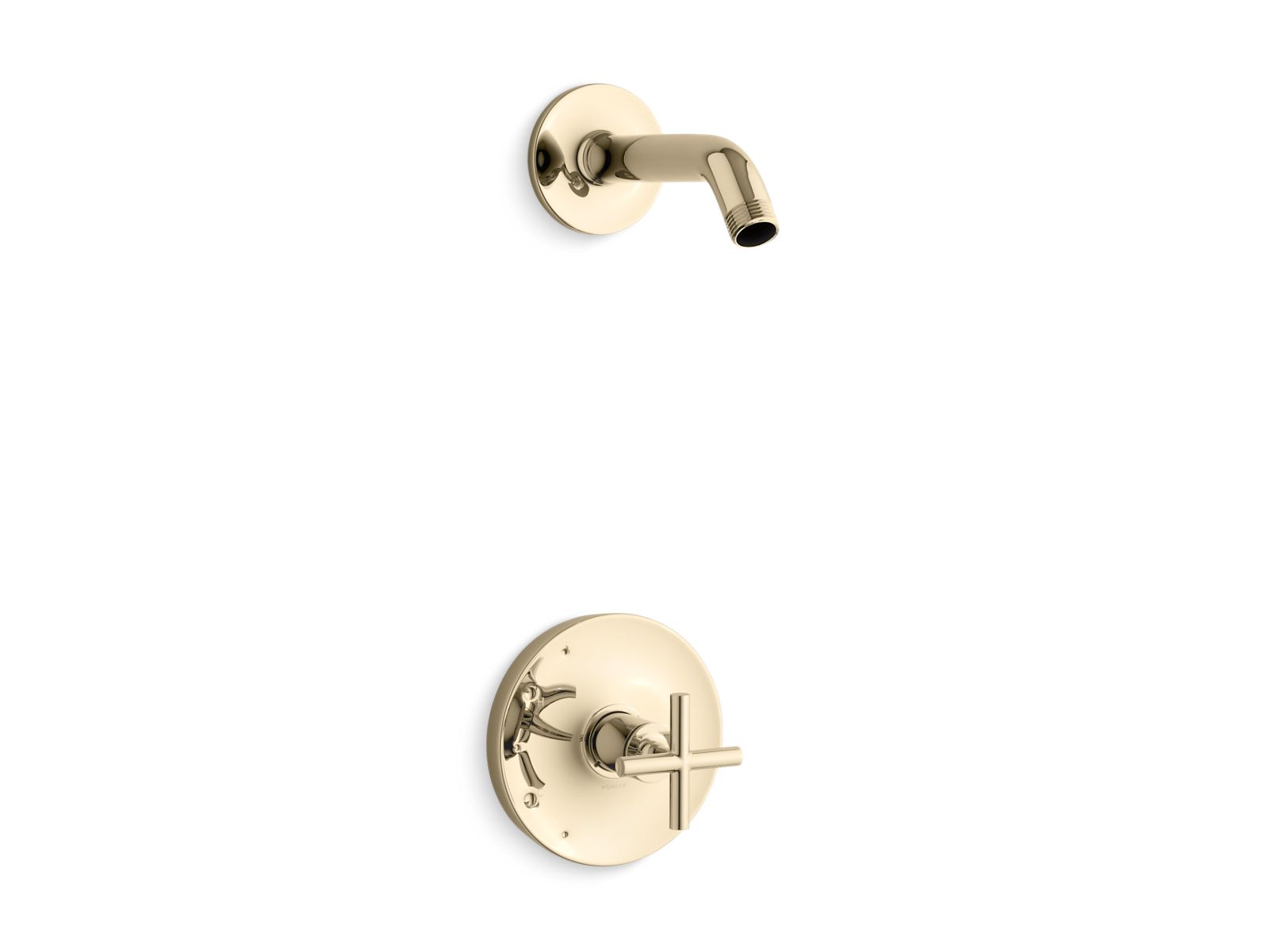 Purist Rite-Temp shower trim kit with cross handle, without showerhead