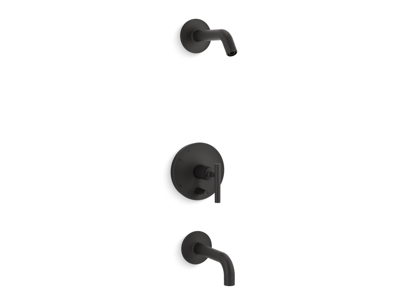Purist Rite-Temp bath and shower trim kit with push-button diverter and lever handle, without showerhead