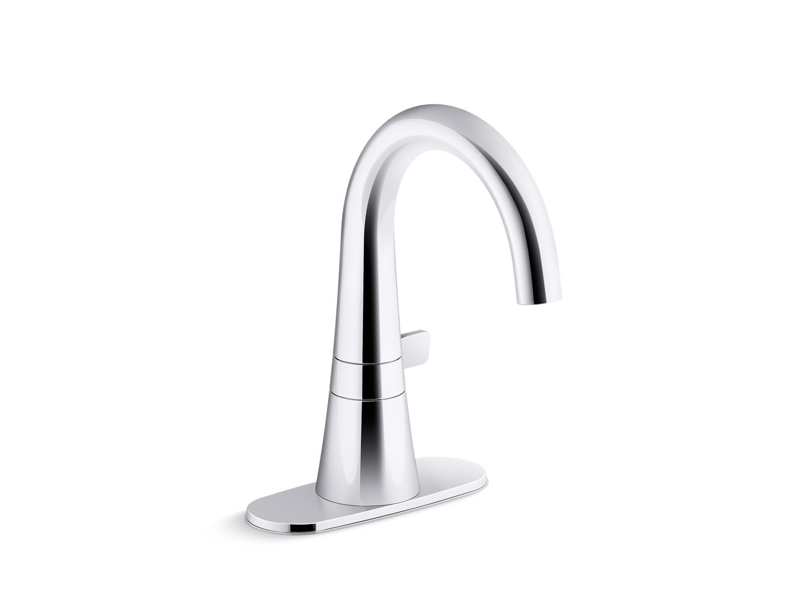 Kohler Co., Kitchen Sink Faucet, With sleek curves and an integrated, fin-shaped handle, the Tocar™ faucet has a refined