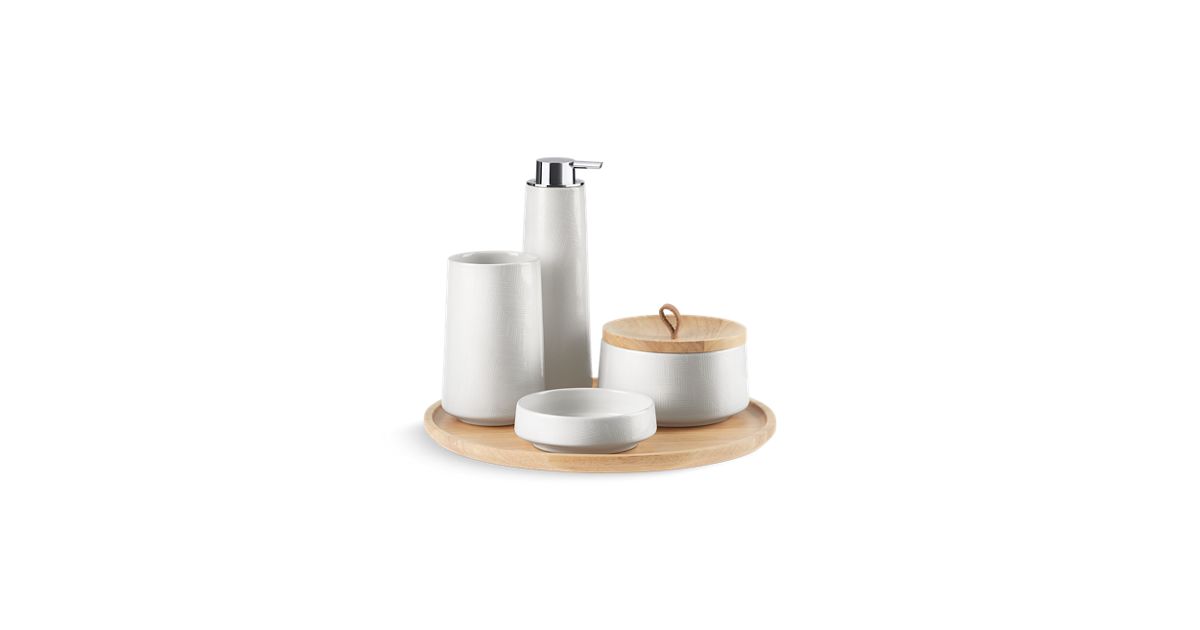 K 29590 Hd1 Bente Five Piece Accessory Set Herringbone Kohler