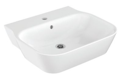 square wall-hung lavatory 545x489mm with half pedestal | 24558IN | KOHLER