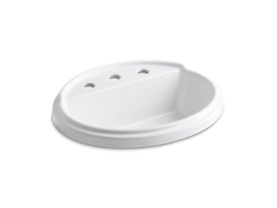 Oval Self-rimming Lavatory with 8