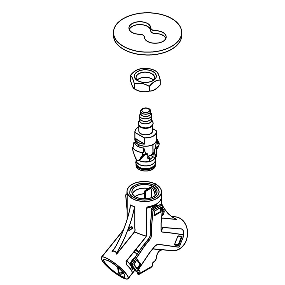 Kohler Genuine Parts Adapter QC, NUT & Washer