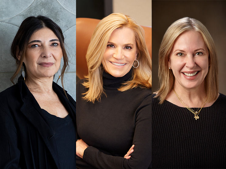 A photo of artist Nada Debs, Chief Sustainable Living officer Laura Kohler from Kohler Company and Bonnie Choruby president of Luxury and Wellness from the Kohler Company.