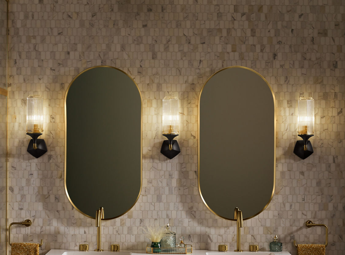 Visual Comfort IKF 2360HAB-WG Hand-Rubbed Antique Brass Mafra 13 Tall LED  Bathroom Sconce 