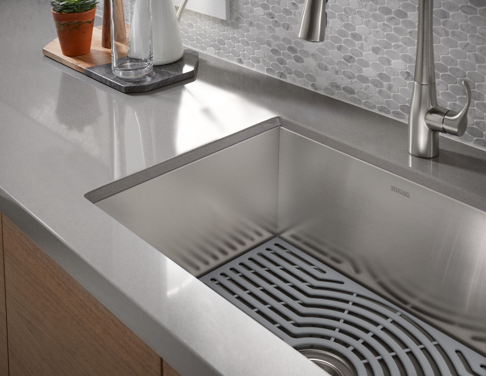 Sterling 20287-ASH Ludington Silicone Sink Mat-Sm Offset