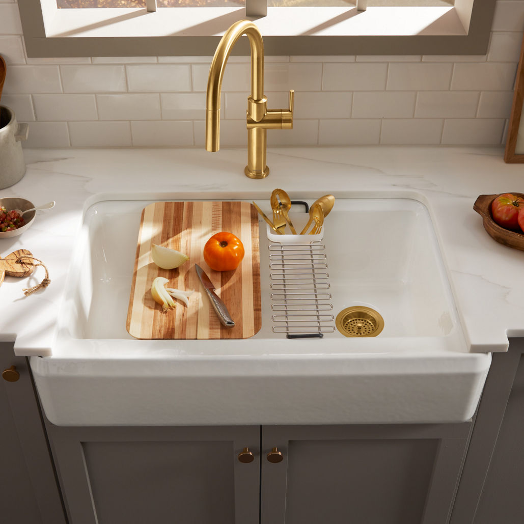 KOHLER Évier de cuisine à rebord intégré Langlade(R) Smart Divide(TM) avec  forage de robin