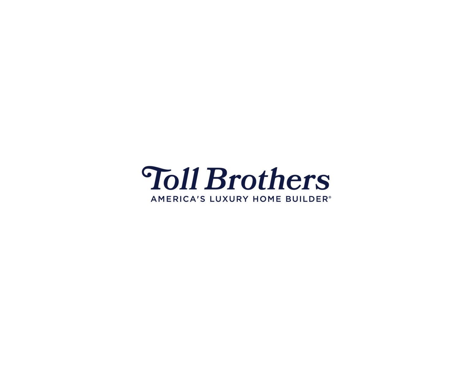 Toll Brothers logo with the tagline 'America's Luxury Home Builder' displayed underneath the brand name in elegant typography.