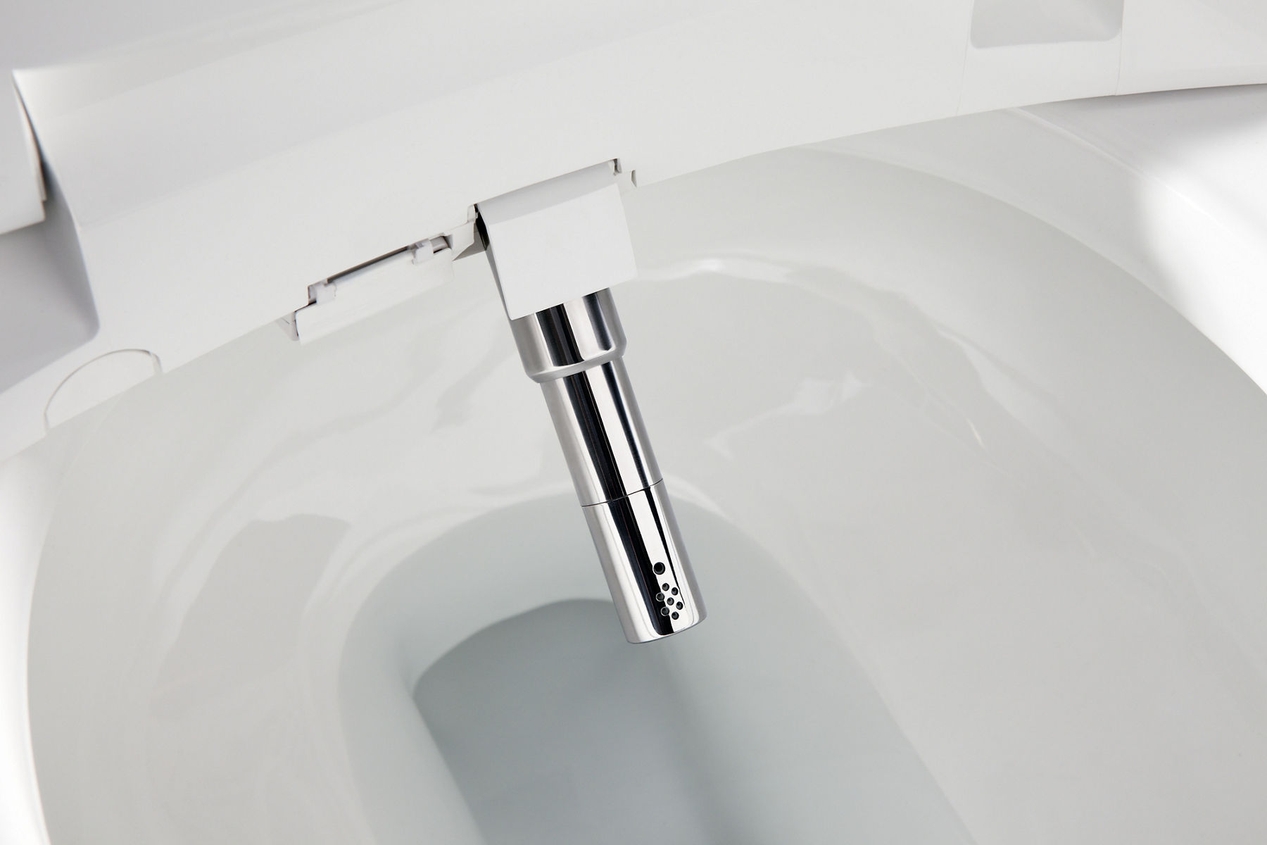 La buse de pulvérisation d’un siège de toilette avec fonction bidet.