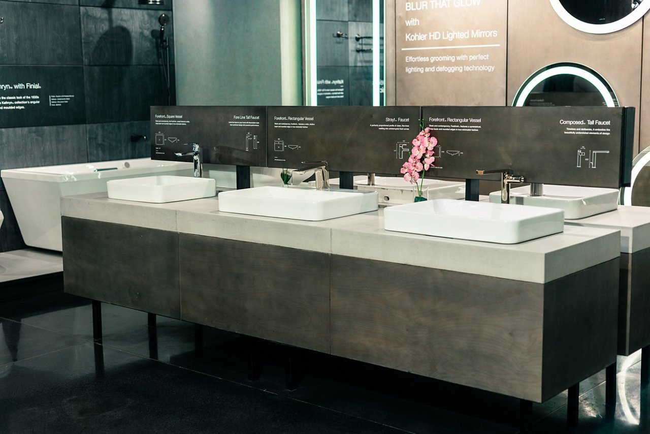 A zone in the Delhi experience centre showcasing various Basin & Faucets.